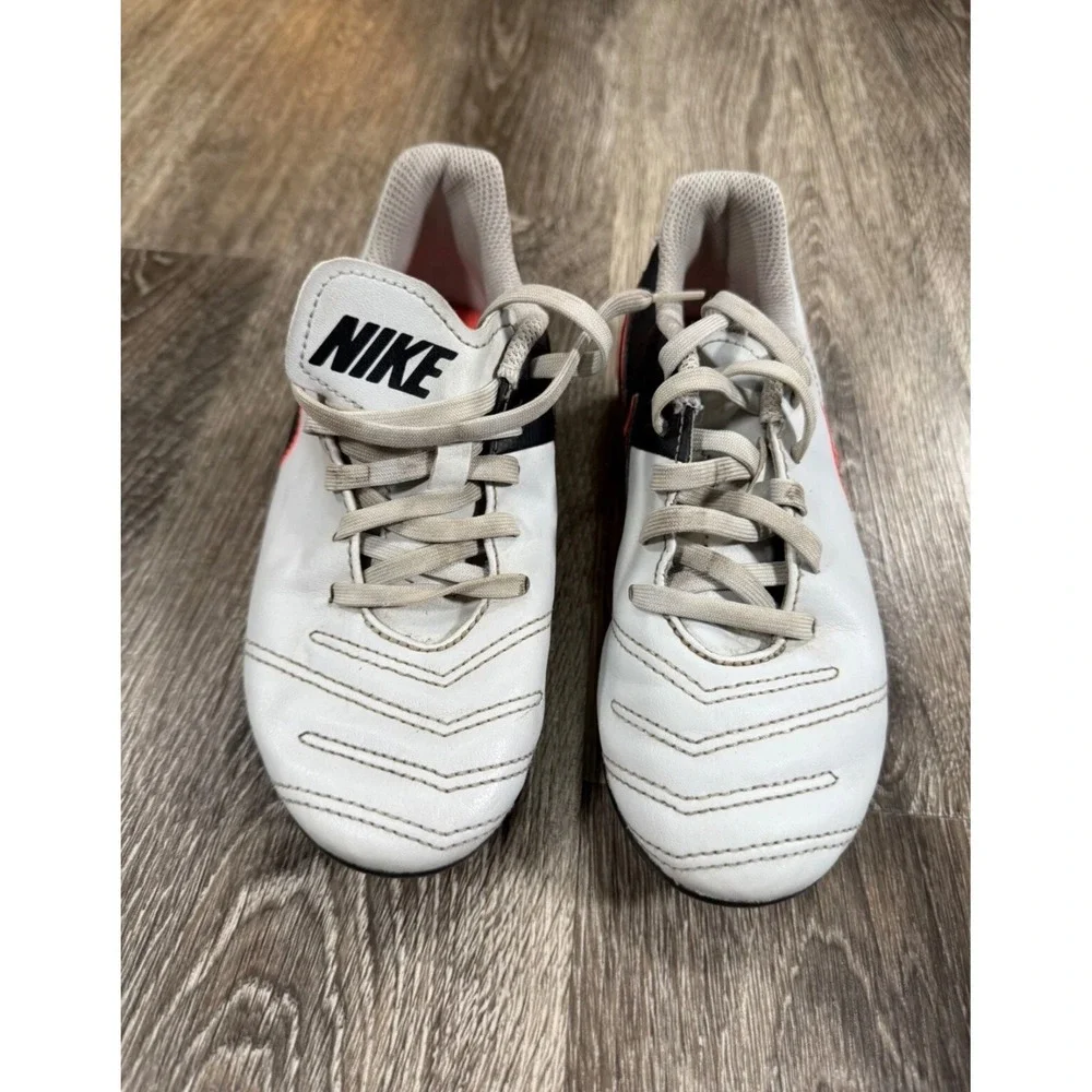 Nike‎ Tiempo Rio III FG-R Youth Soccer Cleats White Black Crimson 1Y